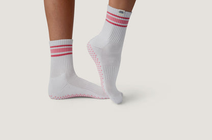 Pilates Pink Grip Socks