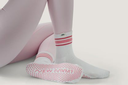 Pilates Pink Grip Socks